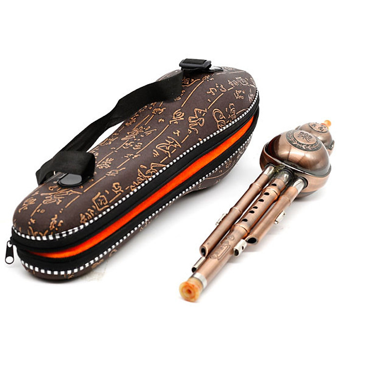 Sáo bầu Mão Mèo mạ đồng tặng bao da