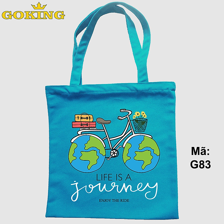 Túi xách tote, Life is a journey, mã G83. Quà tặng cao cấp cho gia đình, nam nữ cặp đôi, hội nhóm, team building, doanh nghiệp