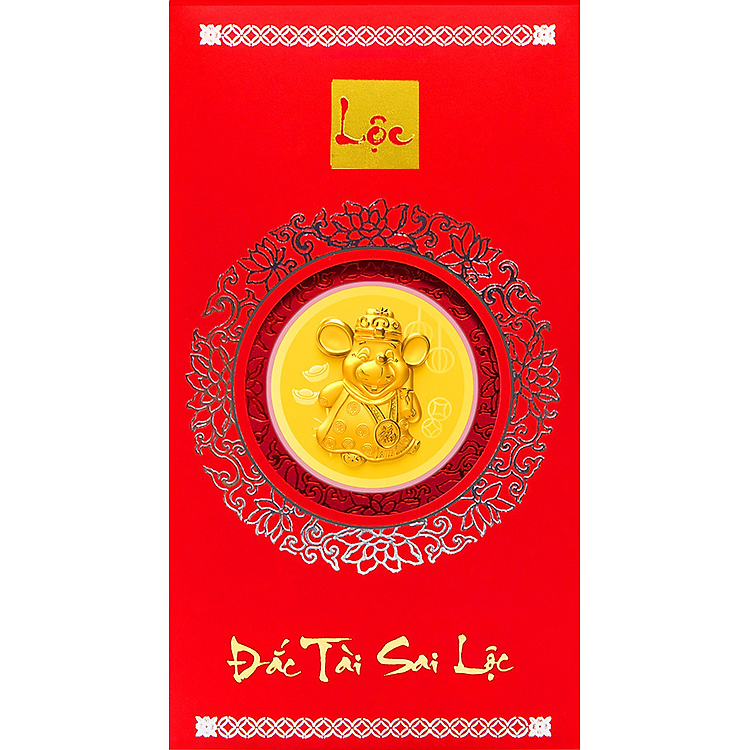 Bao lì xì vàng 24K Kim Tý 2020 - Mẫu 1 - ANCARAT