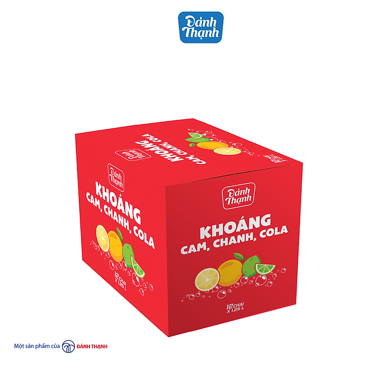 Thùng 12 chai Nước khoáng Đảnh Thạnh Có Ga Hương Cam 1.25L