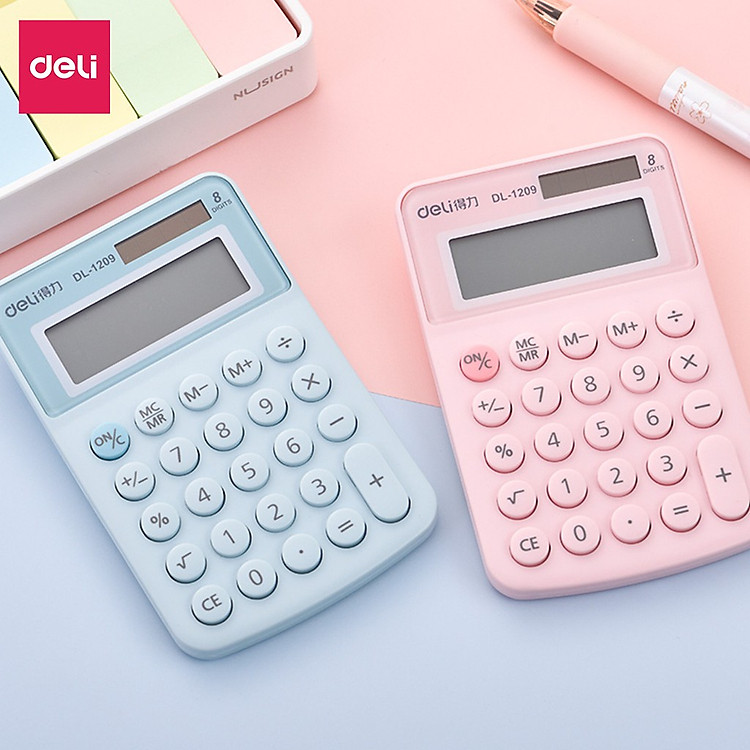 Máy tính để bàn Deli 1209A - Màn hình 8 số - Màu Xanh dương - Ảnh 7