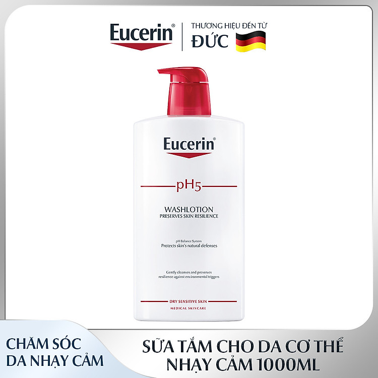 Sữa tắm cho da nhạy cảm Eucerin pH5 Washlotion 1000ml