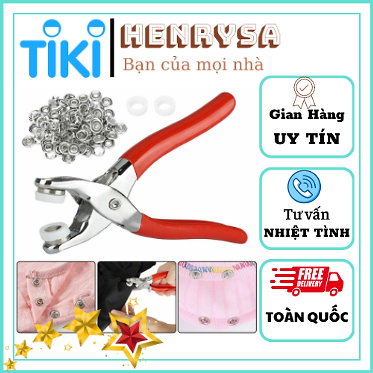 BỘ KÌM BẤM KHUY ÁO QUẦN KÈM 100 CÚC BẤM TIỆN LỢI