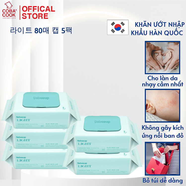 Tìm mua tại Avakids:Combo 5 gói Khăn Ướt Nhập Khẩu Hàn Quốc, tràn ngập Khuyến mãi, Ưu đãi