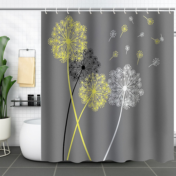 Rèm phòng tắm Vải Polyester Chống Thấm nước hoa Bồ Công Anh