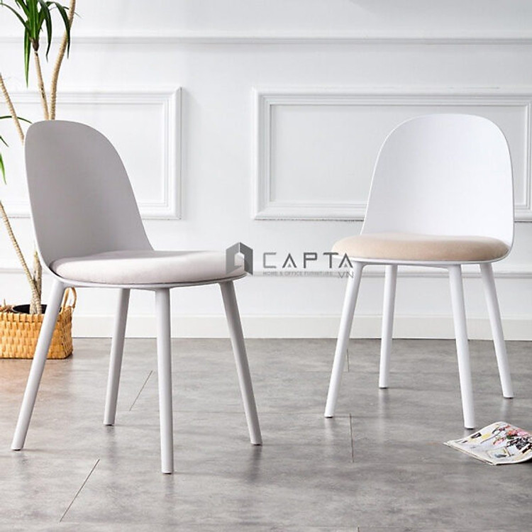 Ghế cafe tiếp khách thân nhựa nệm vải Ghế ăn nhỏ gọn cho căn hộ hiện đại HCM CC1553-F1