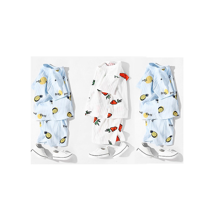 combo 03 bộ quần áo dài tay cotton giấy cho bé gái 6-16kg