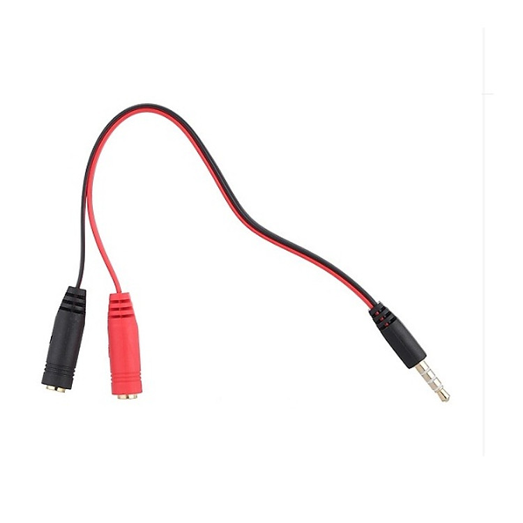 Cáp Gộp Tai Nghe & Mic 1 Jack Đực Ra 2 Jack Cái (3.5mm) -OTG4