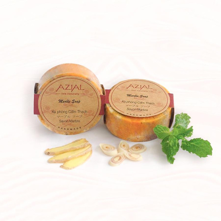Xà phòng cẩm thạch Azial Marble Soap, thảo mộc 100% thiên nhiên, tẩy tế bào chết, dưỡng ẩm, làm mềm da