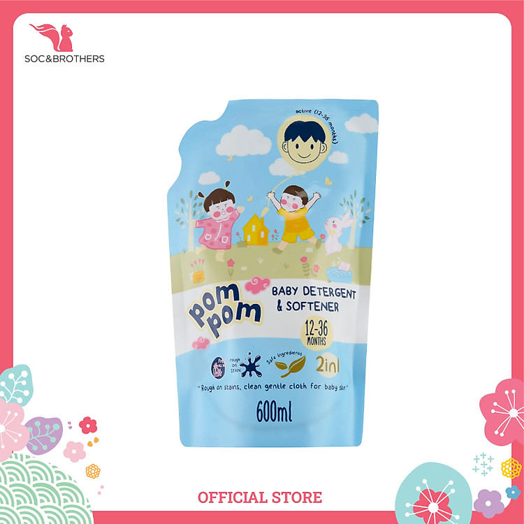 Nước Giặt Xả Pom Pom 600ml Chính hãng Giá rẻ