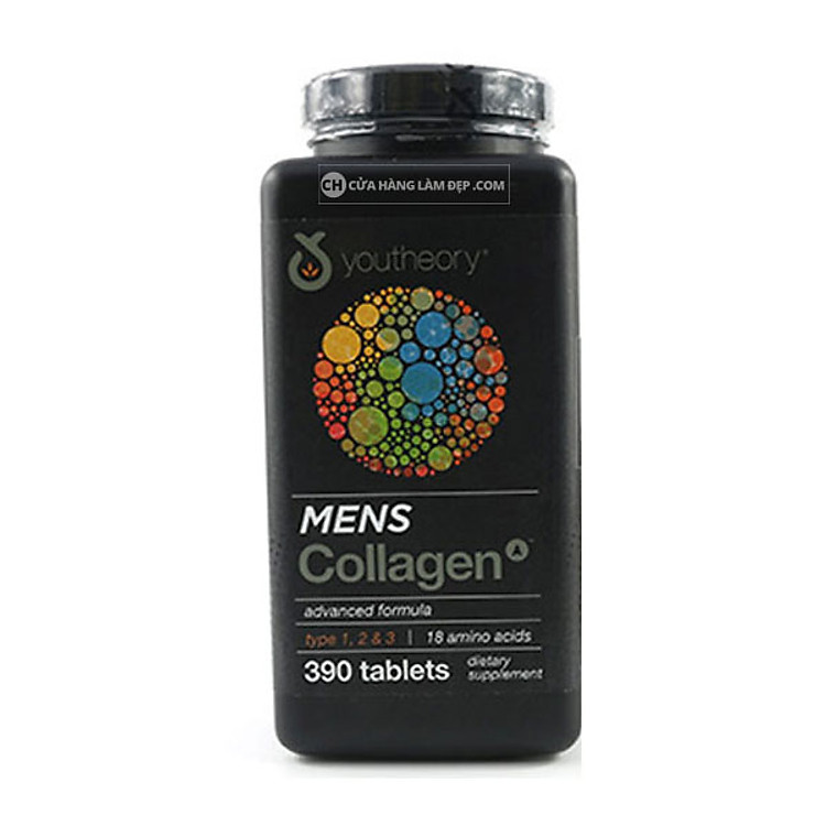 Thực phẩm chức năng Viên uống bổ sung Collagen Youtheory cho nam giới (Collagen Type 1-2-3) 390 Viên