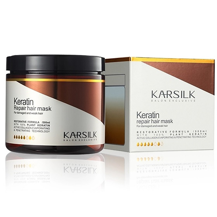 Kem hấp ủ Karsilk Keratin Repair hair mask phục hồi tóc hư tổn (Keratin tươi) 800ml