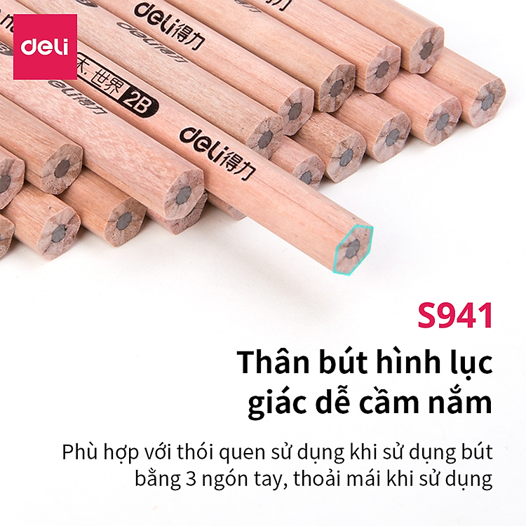 Bút Chì Lục Giác Deli 2B (30 chiếc) - Ảnh 2