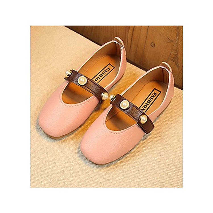 giày búp bê quai đính ngọc hồng