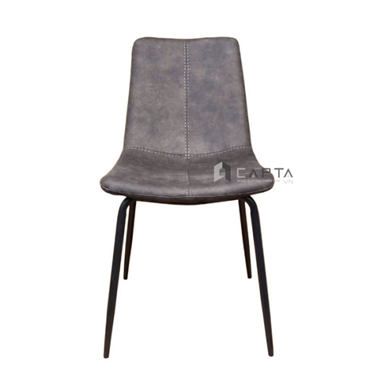 Ghế ăn nệm simili LUX 21A-P Nội thất Capta Ghế phòng ăn cao cấp hiện đại nhập khẩu không tay tựa nhỏ gọn nệm pvc màu nâu kem chân sắt sơn tĩnh điện màu đen tại hcm