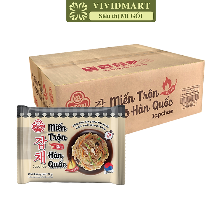 OTOKI - Miến trộn Otoki kiểu Hàn Quốc vị cay, Miến trộn kiểu Hàn Quốc Japchae Otoki, Miến Ottogi (72g/gói)