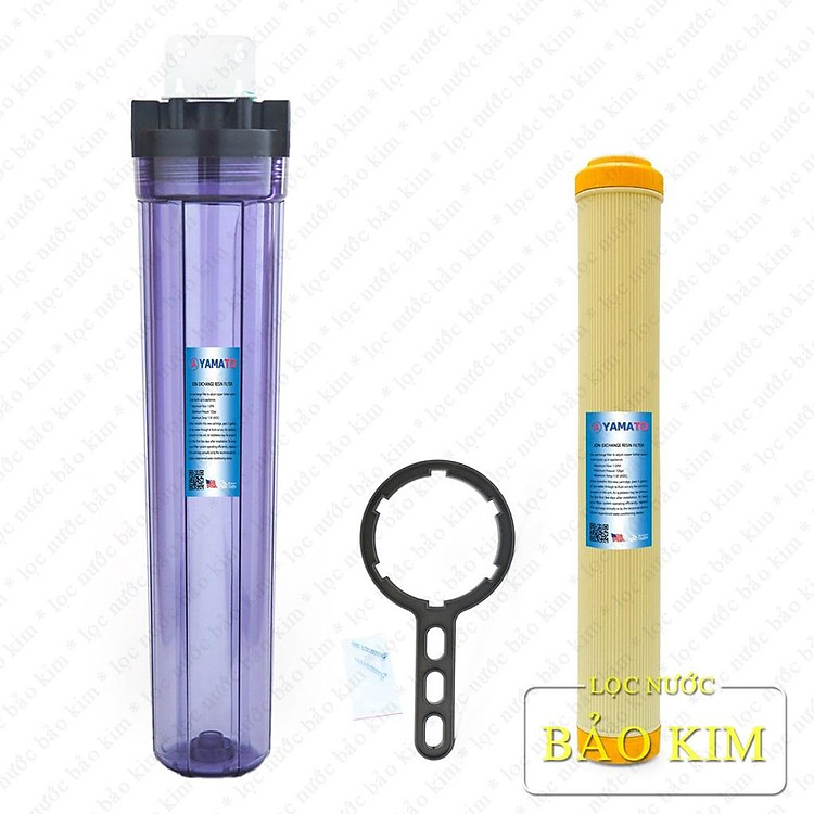 Bộ lọc nước đơn 20 inch chứa lõi resin, xử lý nước cứng, nước nhiễm đá vôi, làm mềm nước | Hàng chính hãng