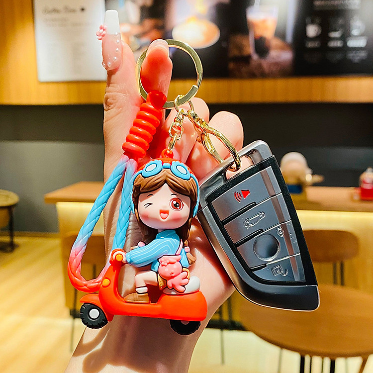 Móc Khóa Cặp Đôi Lái Xe Dây Treo Key Chain Đeo Ba lô Cặp Táp Túi Xách_ Hàng Chính Hãng