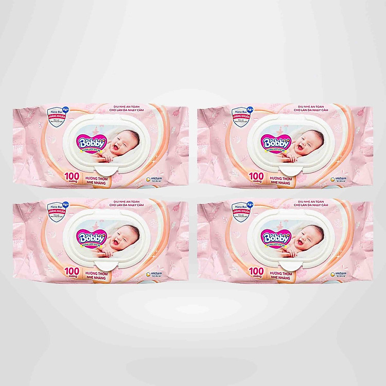 Combo 4 Gói Khăn Ướt Bobby Care Đảm bảo Giá tốt