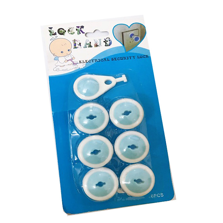 BỘ 6 NÚT BỊT Ổ ĐIỆN MỞ BẰNG KHÓA AN TOÀN BẢO VỆ BÉ BB001