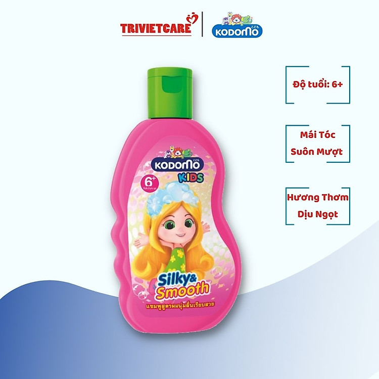 Dầu gội xả trẻ em Kodomo Silky & Smooth Kids dành cho bé từ 6 tuổi trở lên 200ml