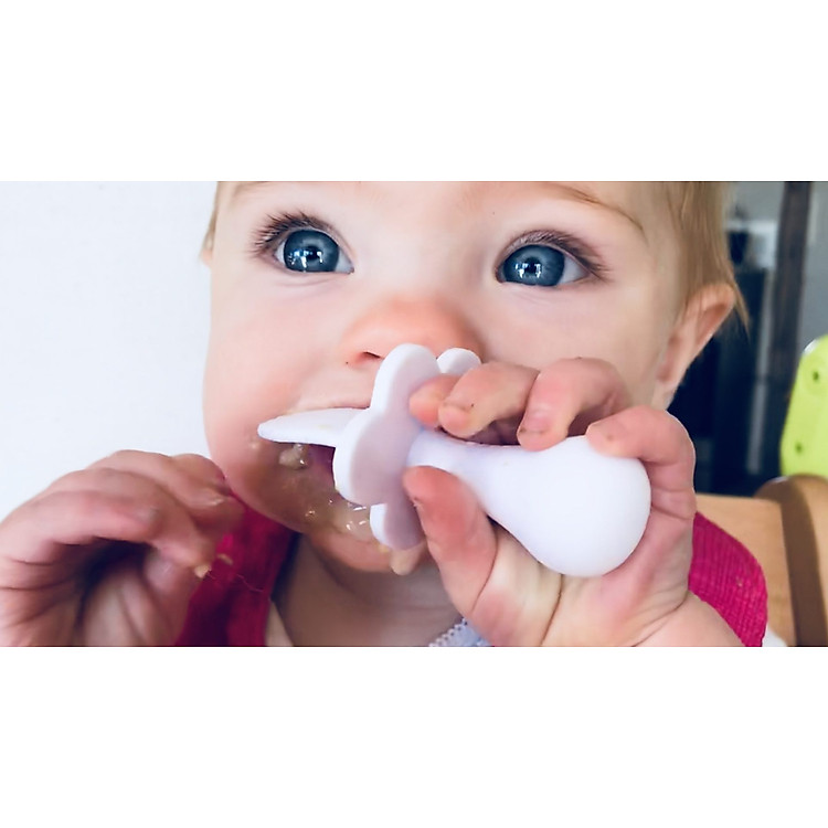 Bộ muỗng nĩa Grabease cho bé - Trắng Chính hãng Tiết kiệm - Hình ảnh 3