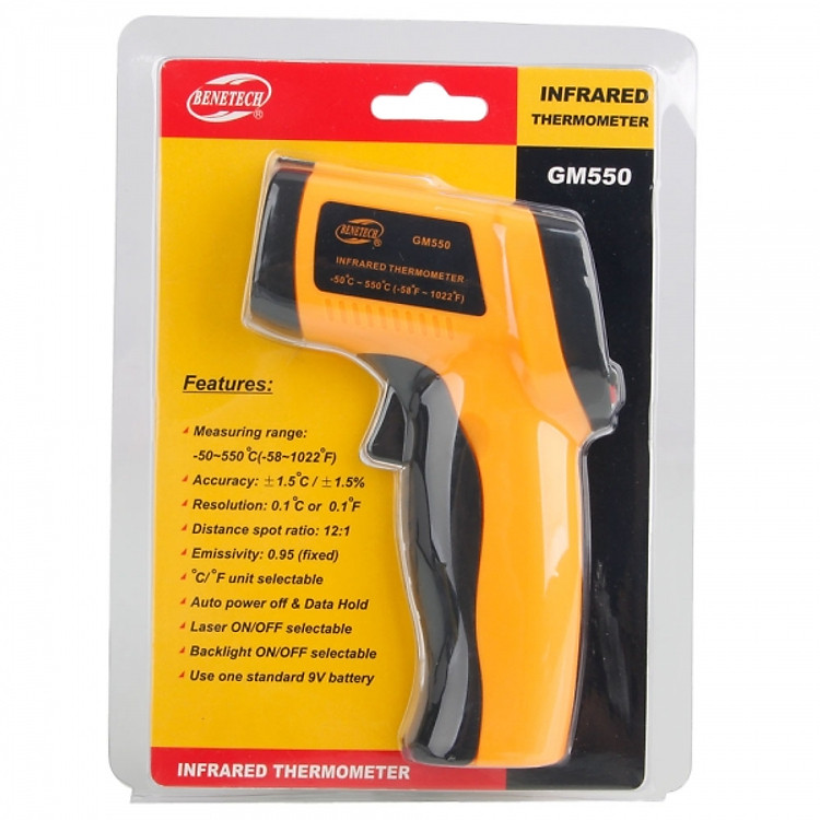 Máy đo nhiệt độ bằng tia hồng ngoại BENETECH GM550