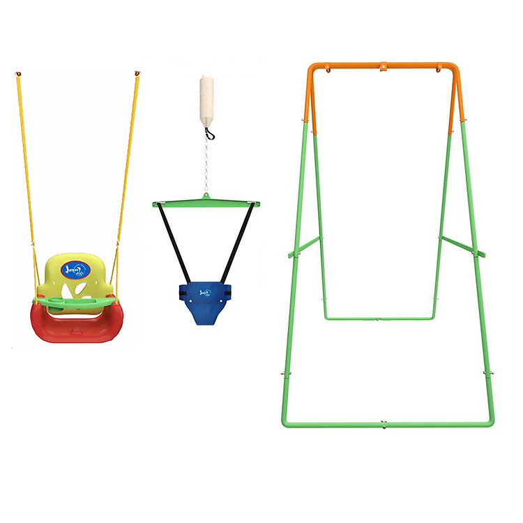 Combo Bộ Xích đu Nhún nhảy Tập đi Jumper Kids KG102 (có Khung giằng dưới) + Ghế Xích đu Đa năng tích hợp Bàn Ăn dặm (Chính hãng)