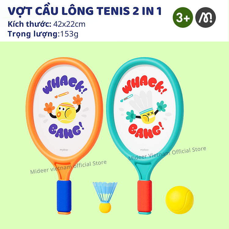 Mua Vợt cầu lông trẻ em Mideer 2 in 1 Chính hãng Giá rẻ - Hình ảnh 3