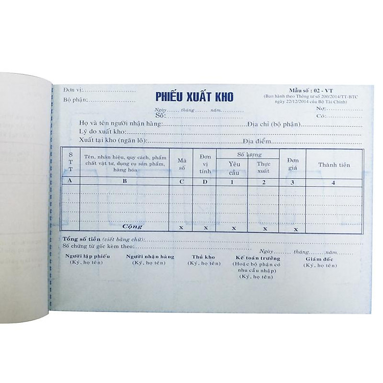 Phiếu Xuất Kho 3 Liên Nhỏ - Ảnh 5