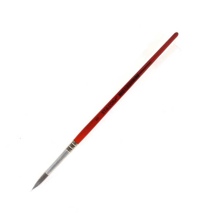 Cọ Vẽ Màu Nước Học Sinh Đầu Tròn Số 8 - Stacom BPM-8-R - Màu Cam