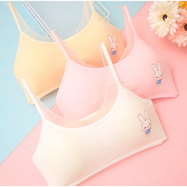 combo 3 áo lá học sinh bé gái từ 9-15 tuổi cao cấp, áo bra dành cho bé gái mới lớn hai dây bản nhỏ có mút mỏng giao màu ngãu nhiên