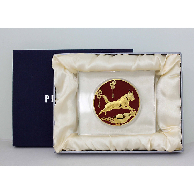 Quà Tặng Vàng 24K PRIMA ART – Tuất May Mắn (10x12cm)