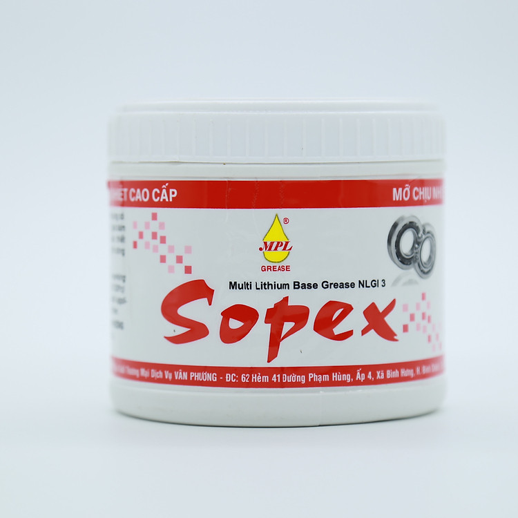 Mỡ bò chịu nhiệt kháng nước đóng hộp Sopex trắng lon 400gram