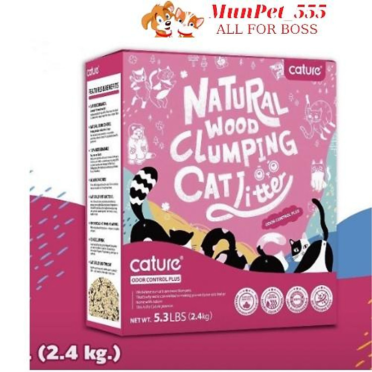 Cát gỗ cature cát vệ sinh cho mèo Natural Wood cát gỗ loại 5,3l túi 2,4kg