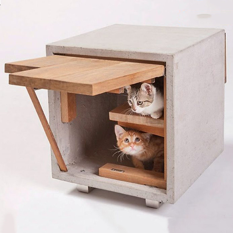 Nhà Gỗ Hình Hộp Cho Mèo #CH002