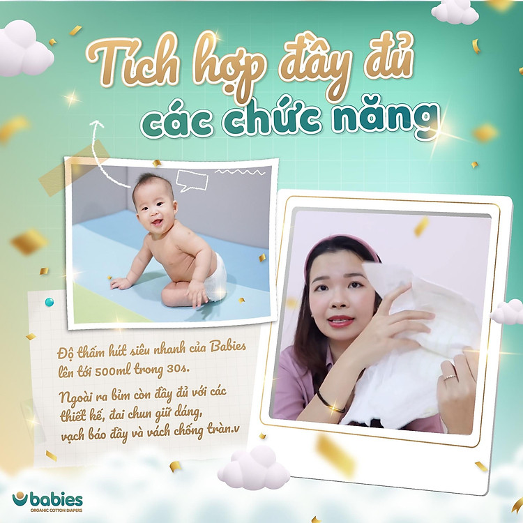 Mua Bỉm Babies Organic size NB 76 Chính hãng Ưu đãi - Hình ảnh 5