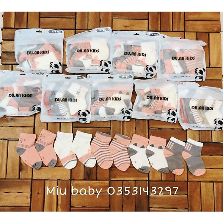 Set 5 đôi tất loại đẹp hàng QC bé trai bé gái