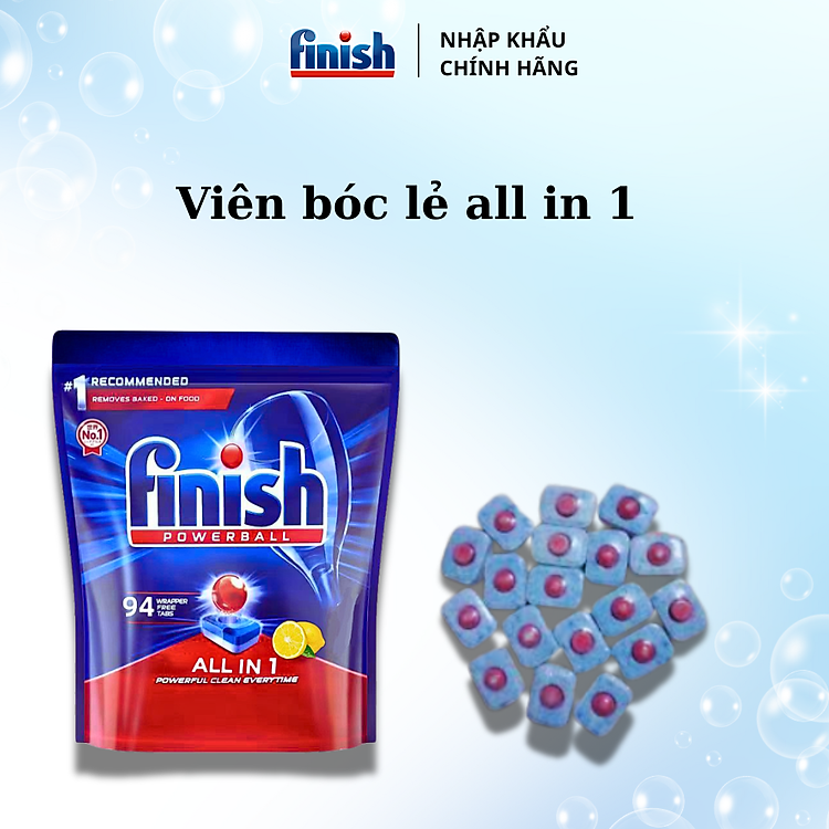 Combo muối rửa bát Finish 1,5kg+viên rửa bát Finish 120 viên+Nước làm bóng bát chén finish 800ml