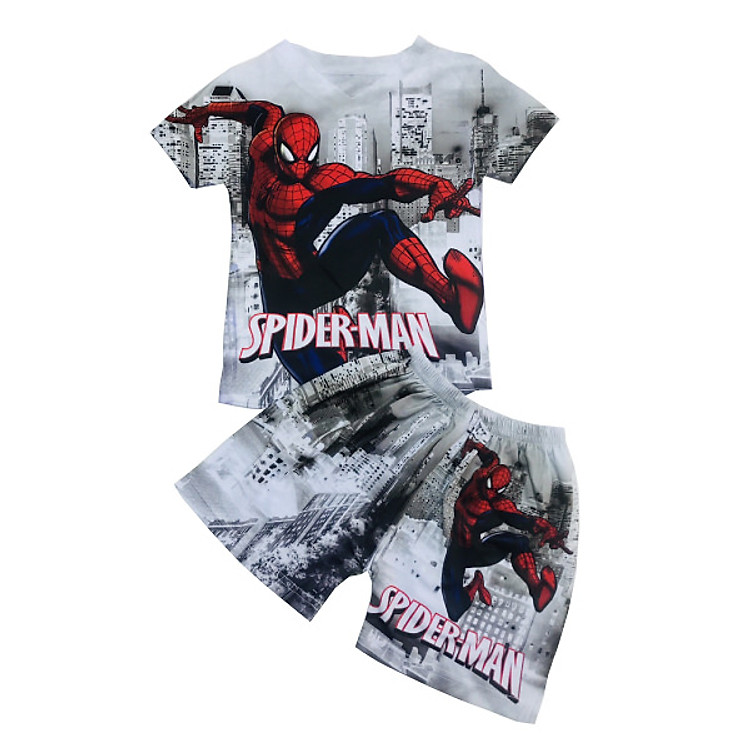 Bộ Quần Áo Trẻ Em In Hình Người Nhện