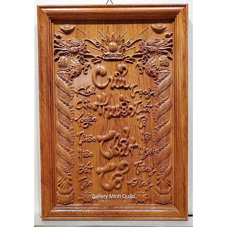 Liễng thờ gia tiên -Cửu Huyền Thất Tổ ( Chế tác bằng gỗ hương liền tấm )