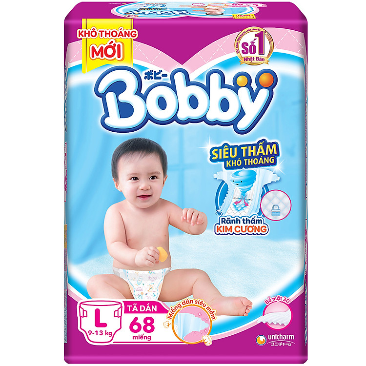 Mua Tã Dán Bobby Siêu Mỏng Gói L68 Chính hãng Ưu đãi - Hình ảnh 4