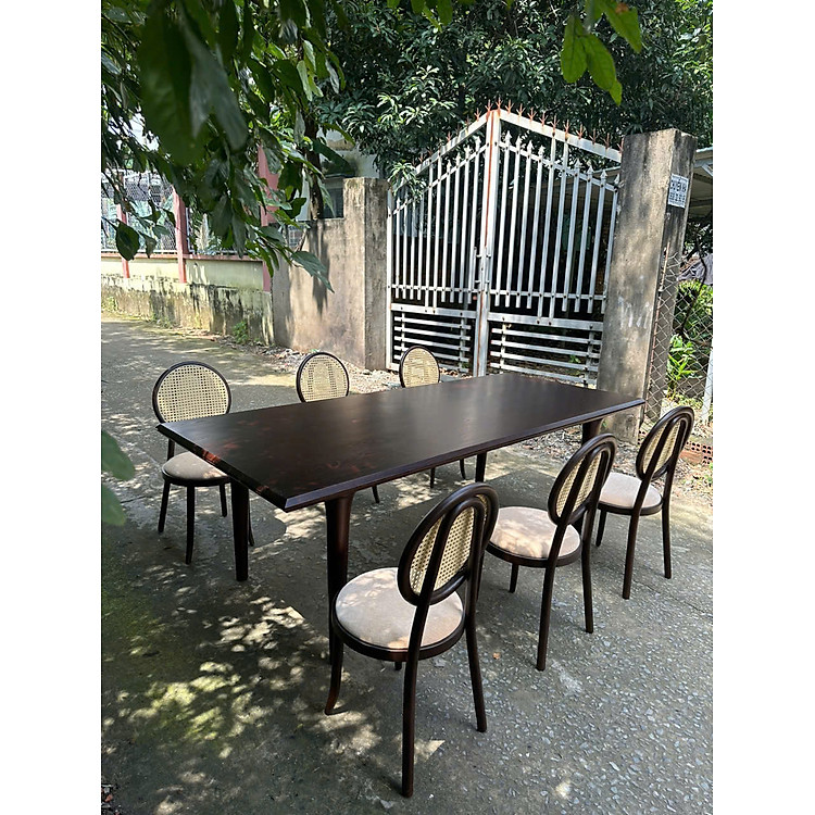 Bộ Bàn Cafe Indochine Juno Sofa Kích Thước 1m8 x 80 x cao 750 cm và 6 ghế cao cấp