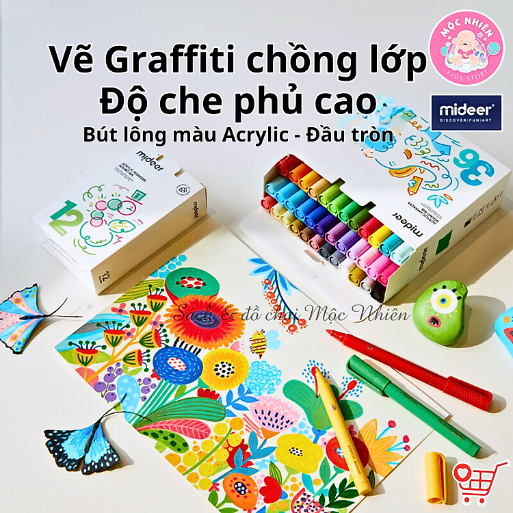 Bút Lông Màu Acrylic An Toàn (6 màu) - Ảnh 2