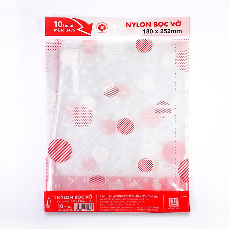 Bọc Vở Nylon Hồng Hà 3435 (180x252mm, 10 chiếc) - Ảnh 2