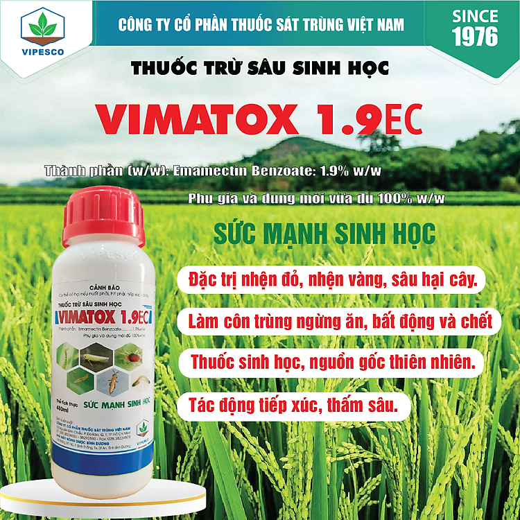 VIMATOX 1.9EC - ĐẶC TRỊ NHỆN ĐỎ, NHỆN VÀNG