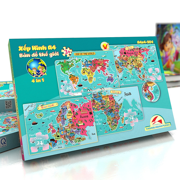 Xếp hình A4 (4 trong 1) cho bé Chính hãng Giá tốt