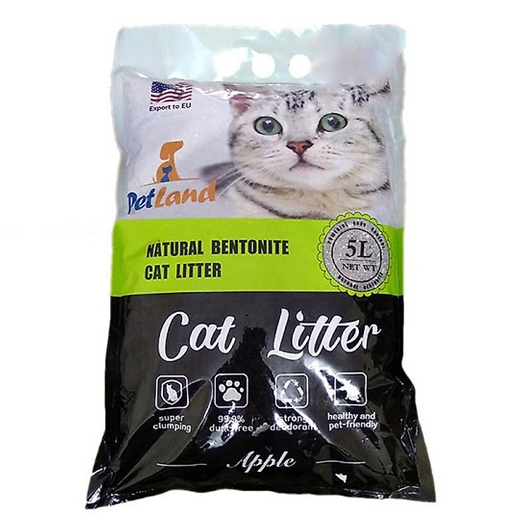 Cát Vệ Sinh Mèo Siêu Vón Siêu Khử mùi Pet Land 5L ( Giao mùi ngẫu nhiên )