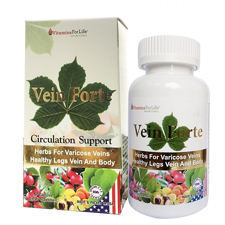 Thực phẩm chức năng Vein Forte, Thảo mộc cho người giãn tĩnh mạch, 60 viên