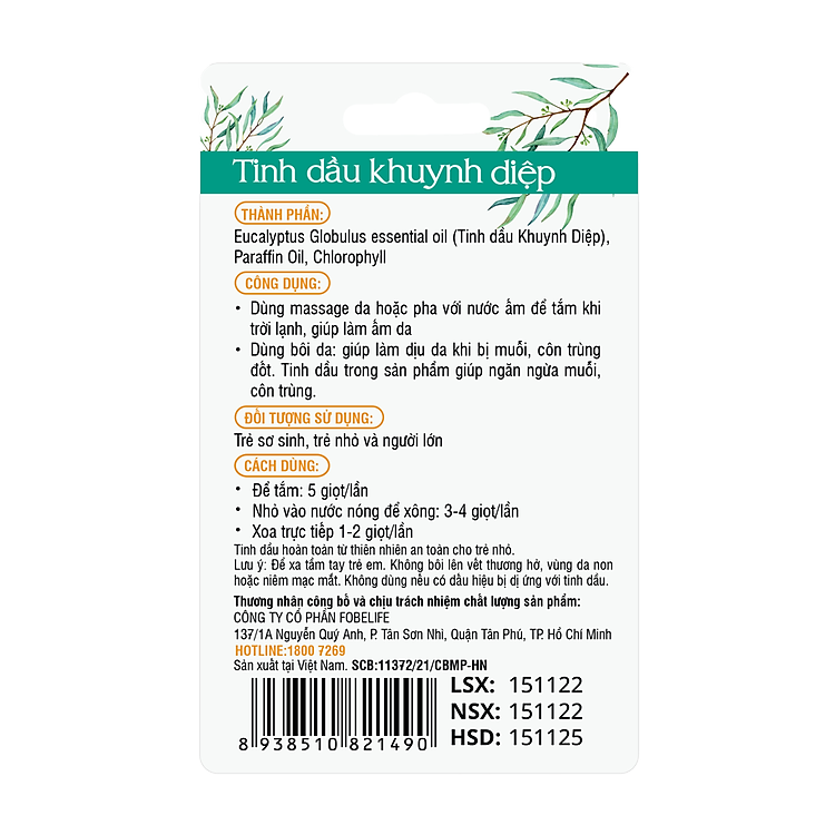 Tinh Dầu Khuynh Diệp FoBaby 25ml Chính hãng Giá tốt - Hình ảnh 4